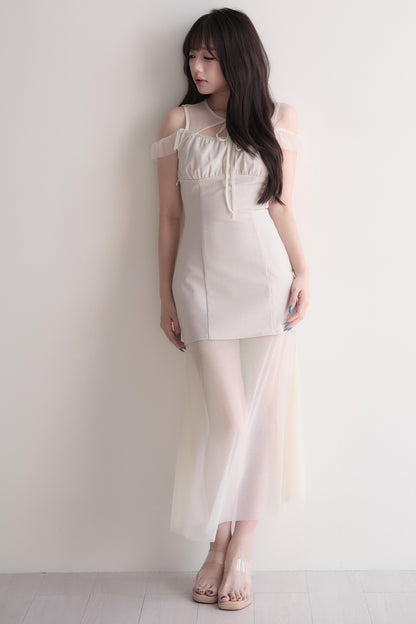 Elegant Sheer Layered Maxi Dress