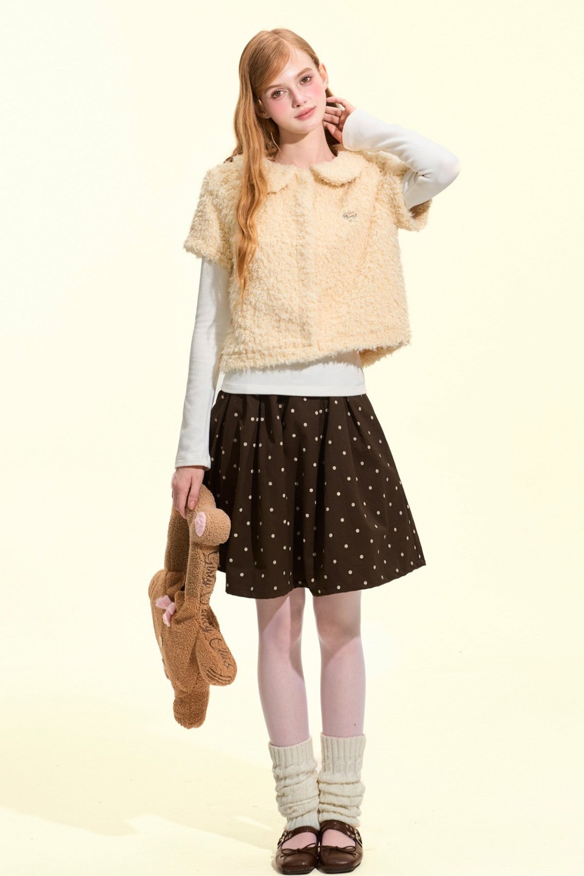 Teddy Doll Collar Short-Sleeved Vest