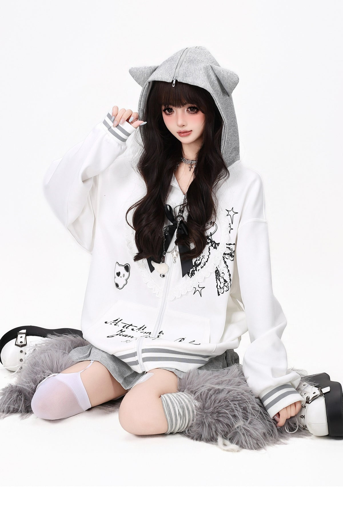 Cat Ear Lace Bow Jacket