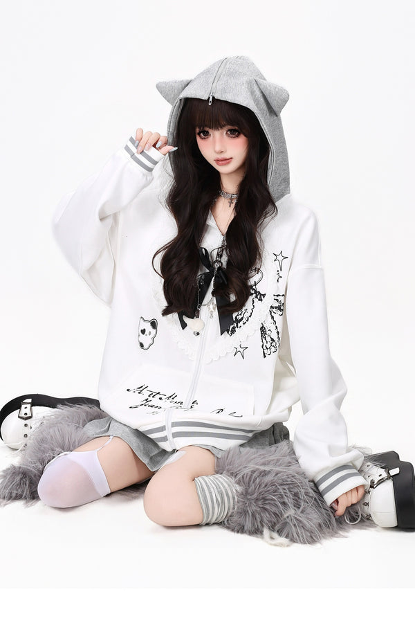 Cat Ear Lace Bow Jacket
