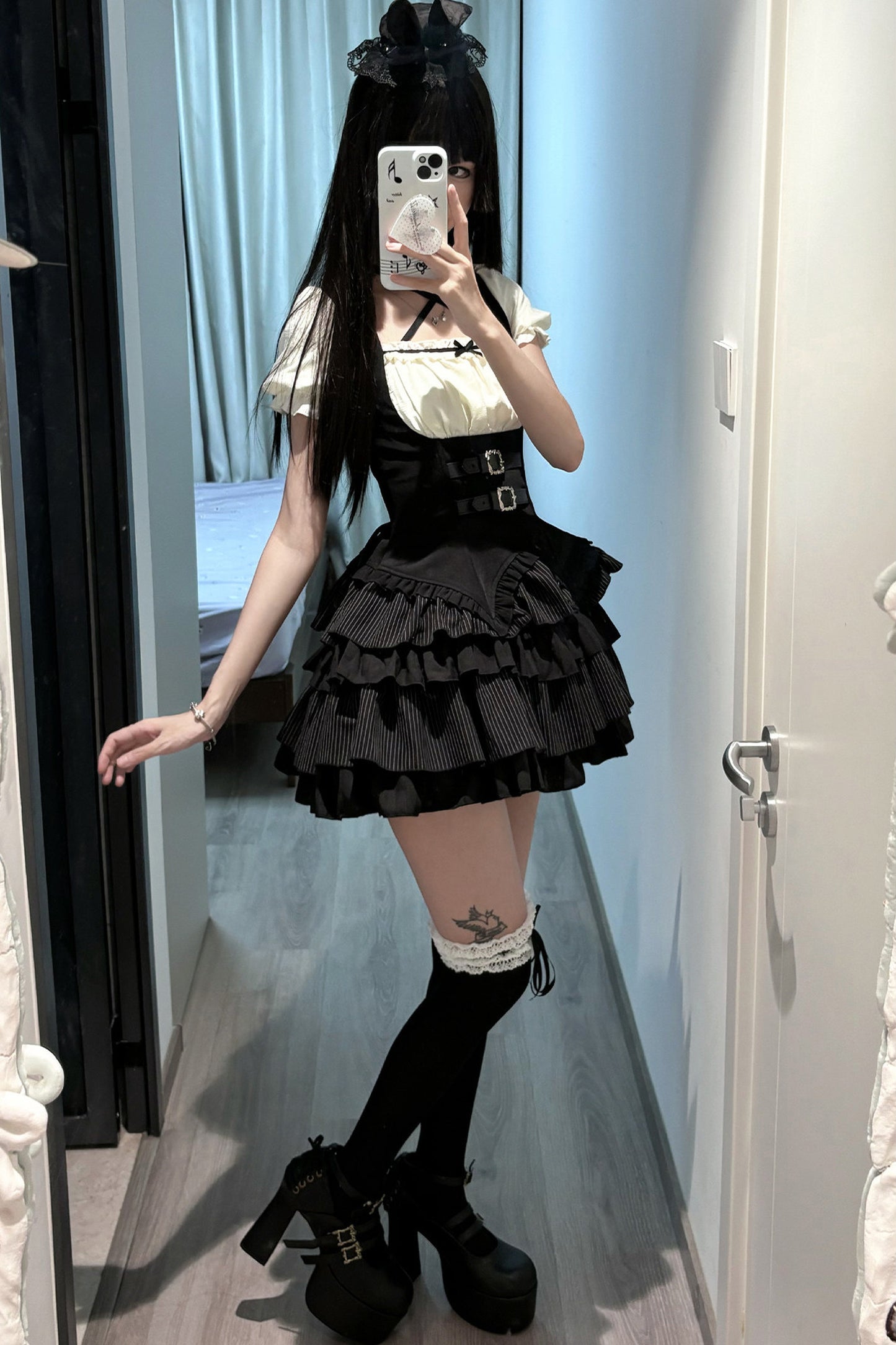 Cool Square Neck Four-Stage Dress