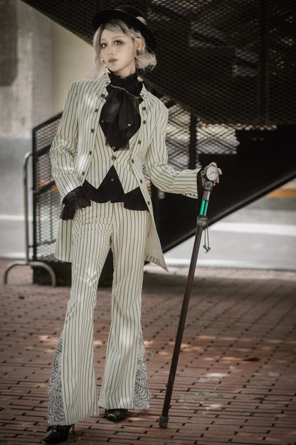 Striped Flared Suit Pants