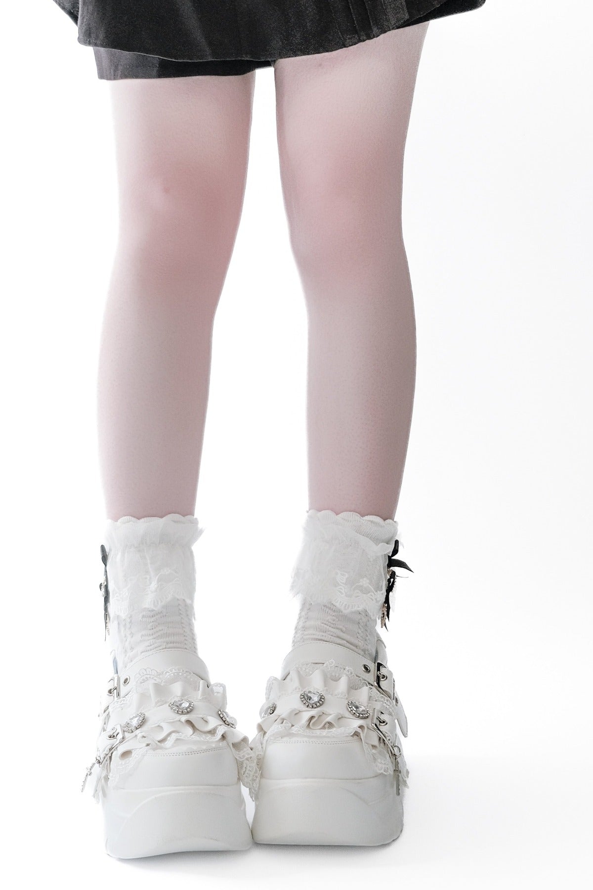 Scarpe con plateau e fibbia arricciata