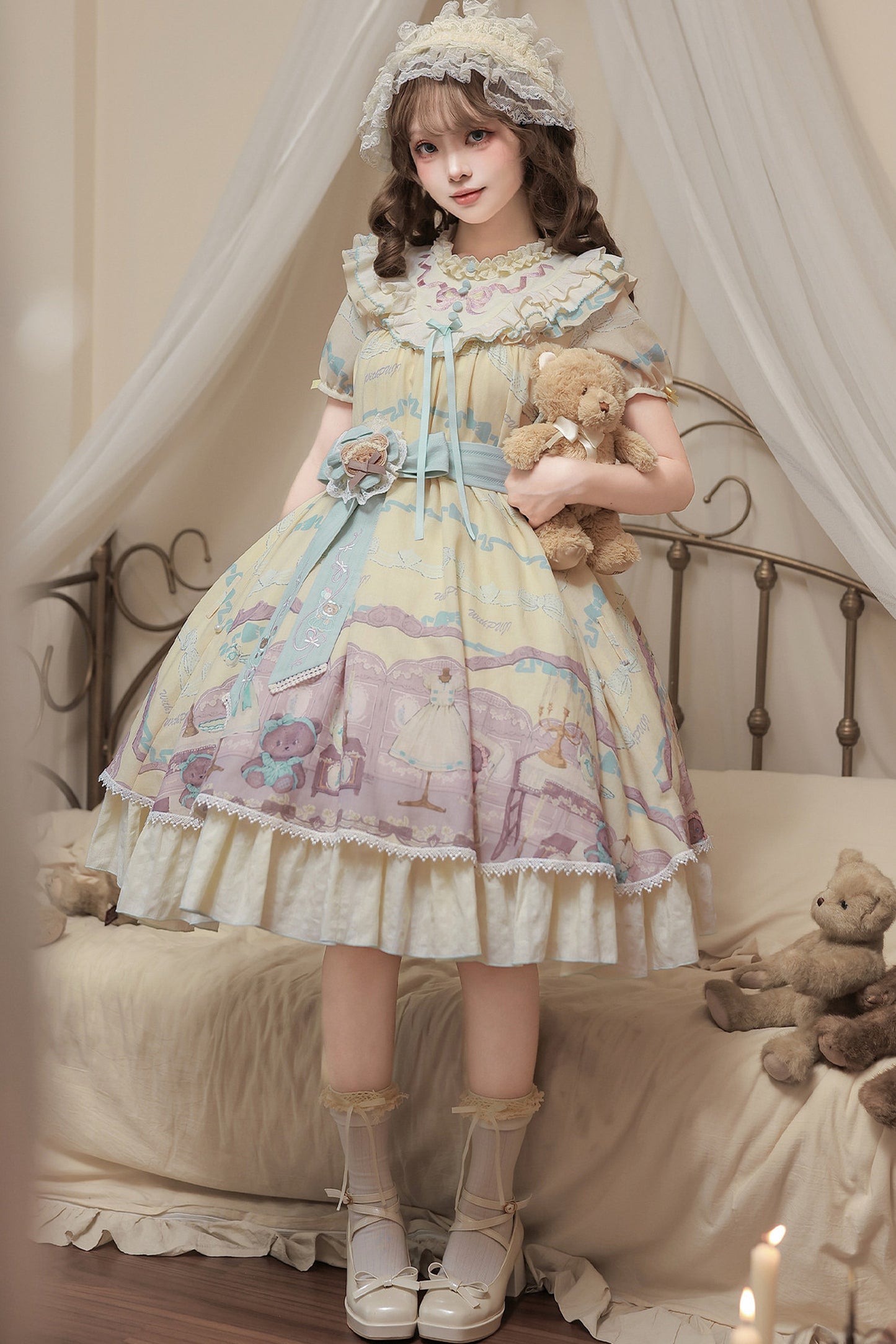 Teddy Bear Print Doll Lolita Dress