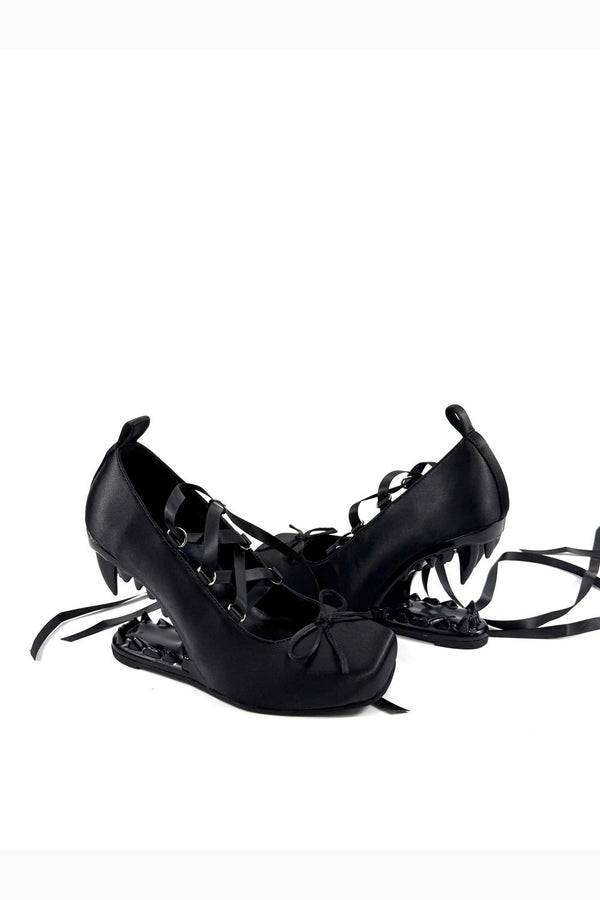 Dark Lace-Up Vampire Heels