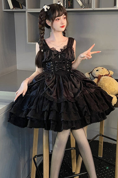 Gothic Jsk Suspender Dress Set