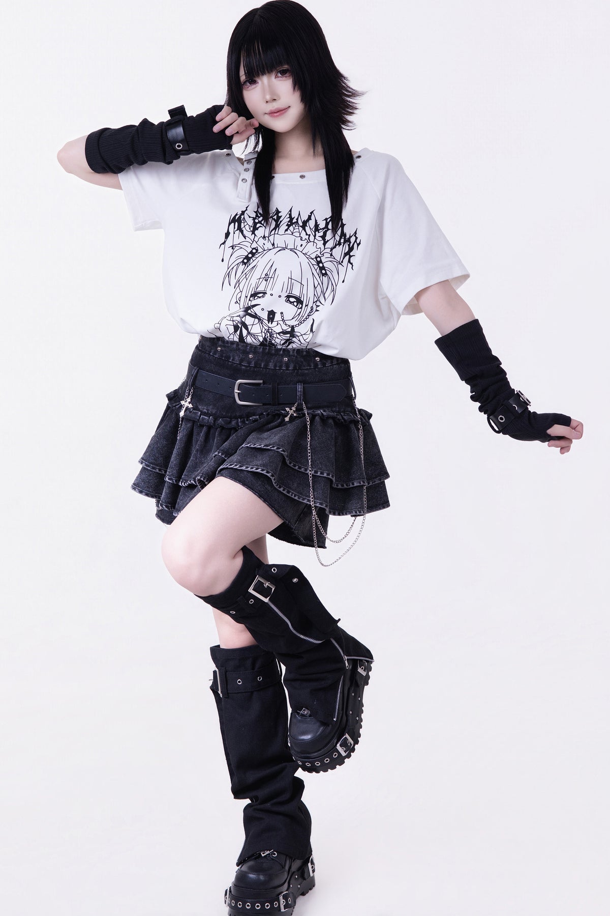 Loose One-Shoulder Camisole T-Shirt