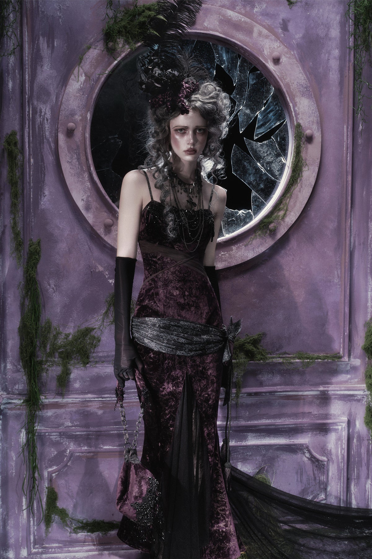 Robe sirène gothique en velours
