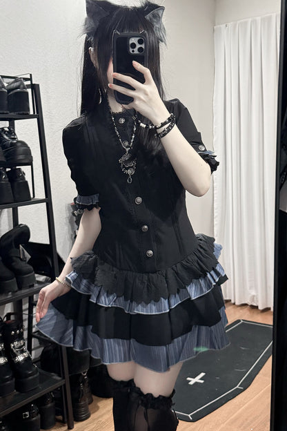Melancholy Jellyfish Gothic Short Sleeve Dress