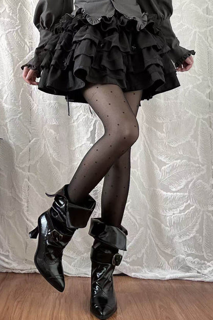 Pointed Toe High Heel Stacked Boots
