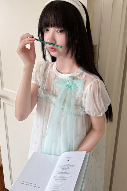 Three-Layer Sheer Lace Babydoll Dress