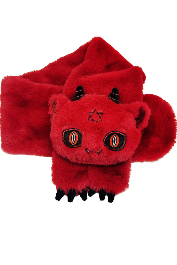 Cartoon Grim Reaper Plush Scarf With Gloves