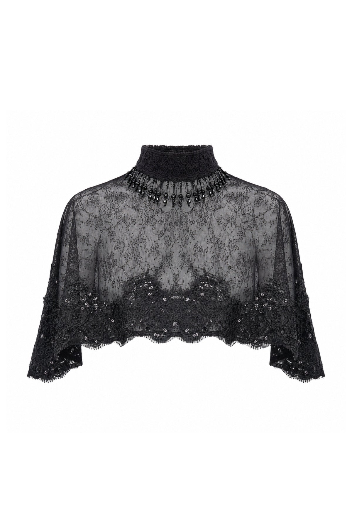 Gothic Black Lace Cape