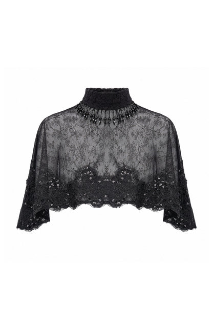 Gothic Black Lace Cape
