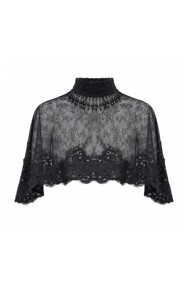 Gothic Black Lace Cape