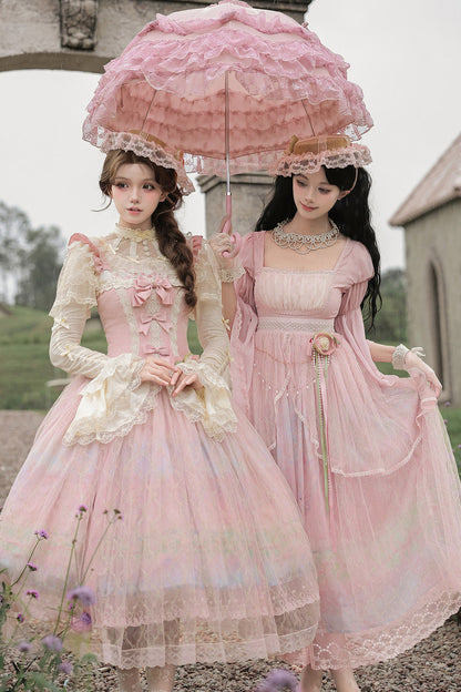 Ölgemälde-Lolita-JSK-Set mit hoher Taille