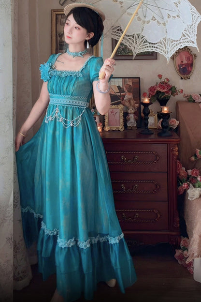 Water Lily Floral Long Dress