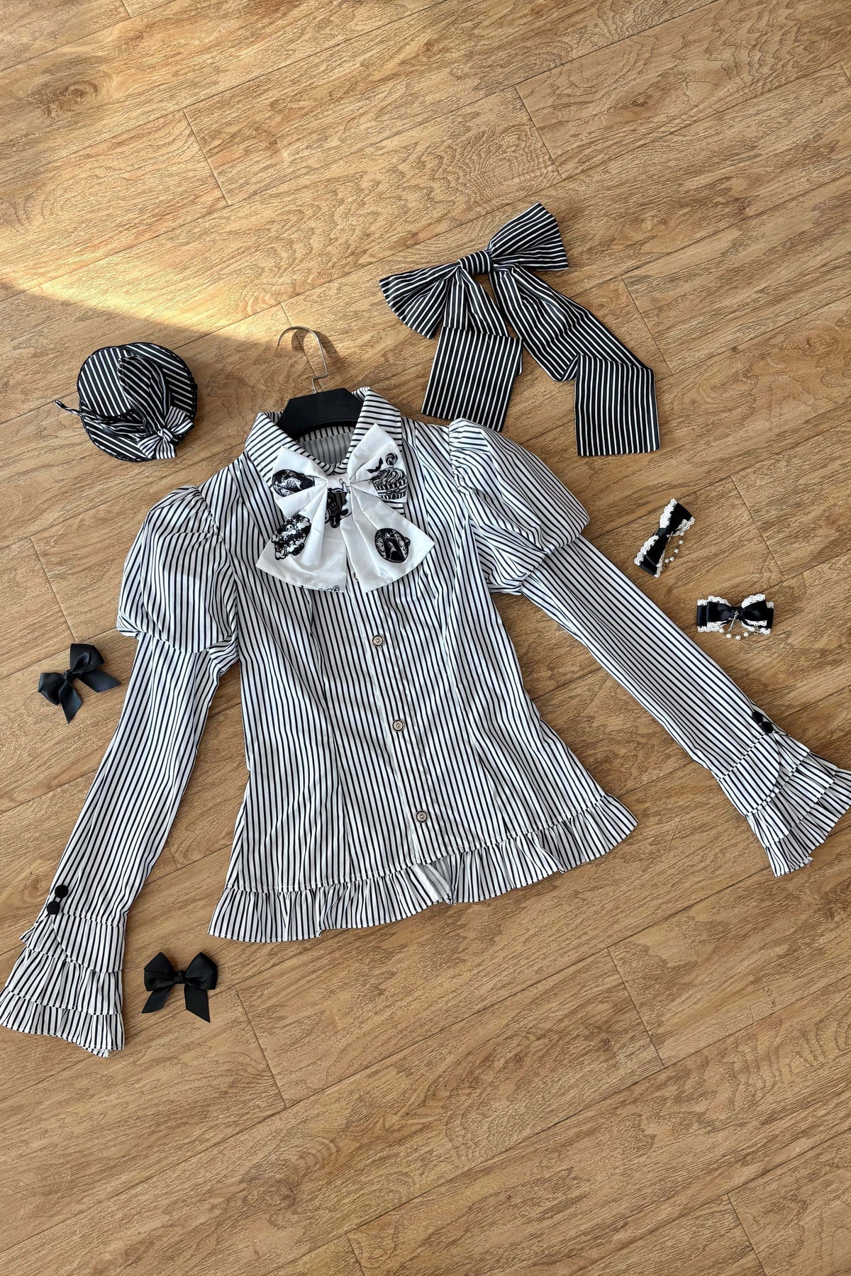 Weird Christmas Doll Bear Jsk Bustier Dress and Shirt Set-Up