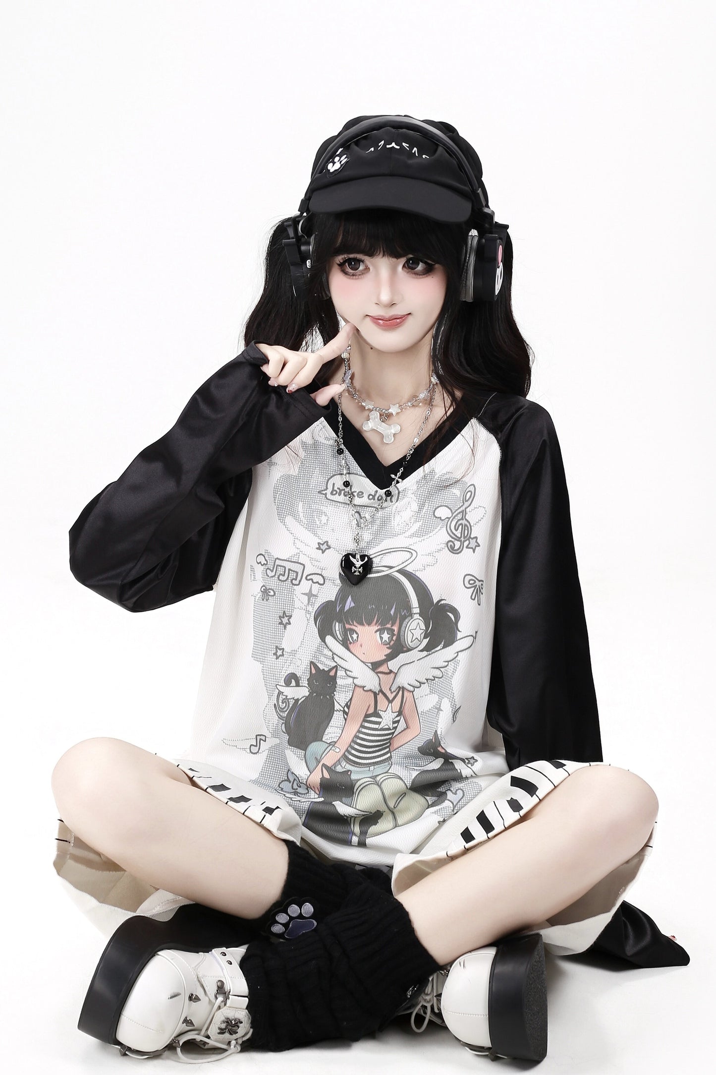 Engel-Satin-Katzen-T-Shirt