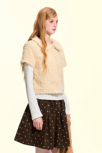 Brown Polka Dot A-Line Skirt