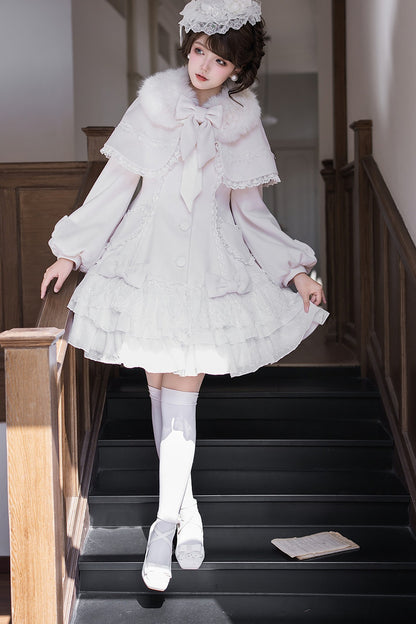 Lace Trim Bowknot Lolita Coat