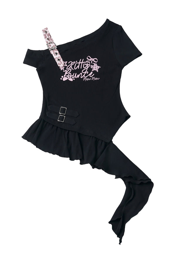 Leopard Print Short Sleeve Cake Skirt Set-Up