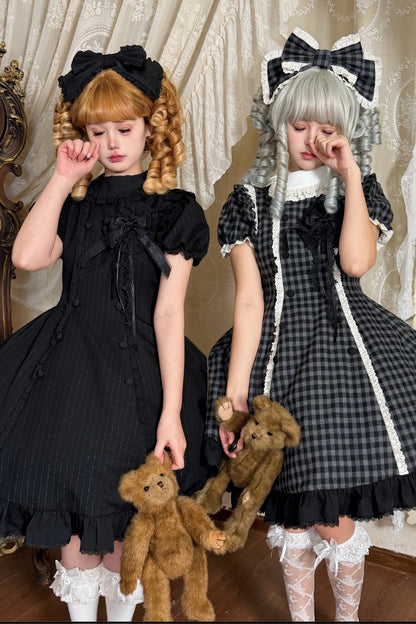 おとぎの国のドールチェックロリータドレス