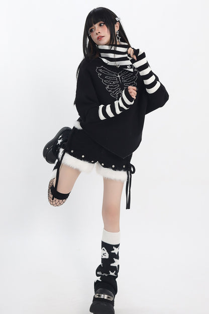 Dark Striped Turtleneck Knitwear