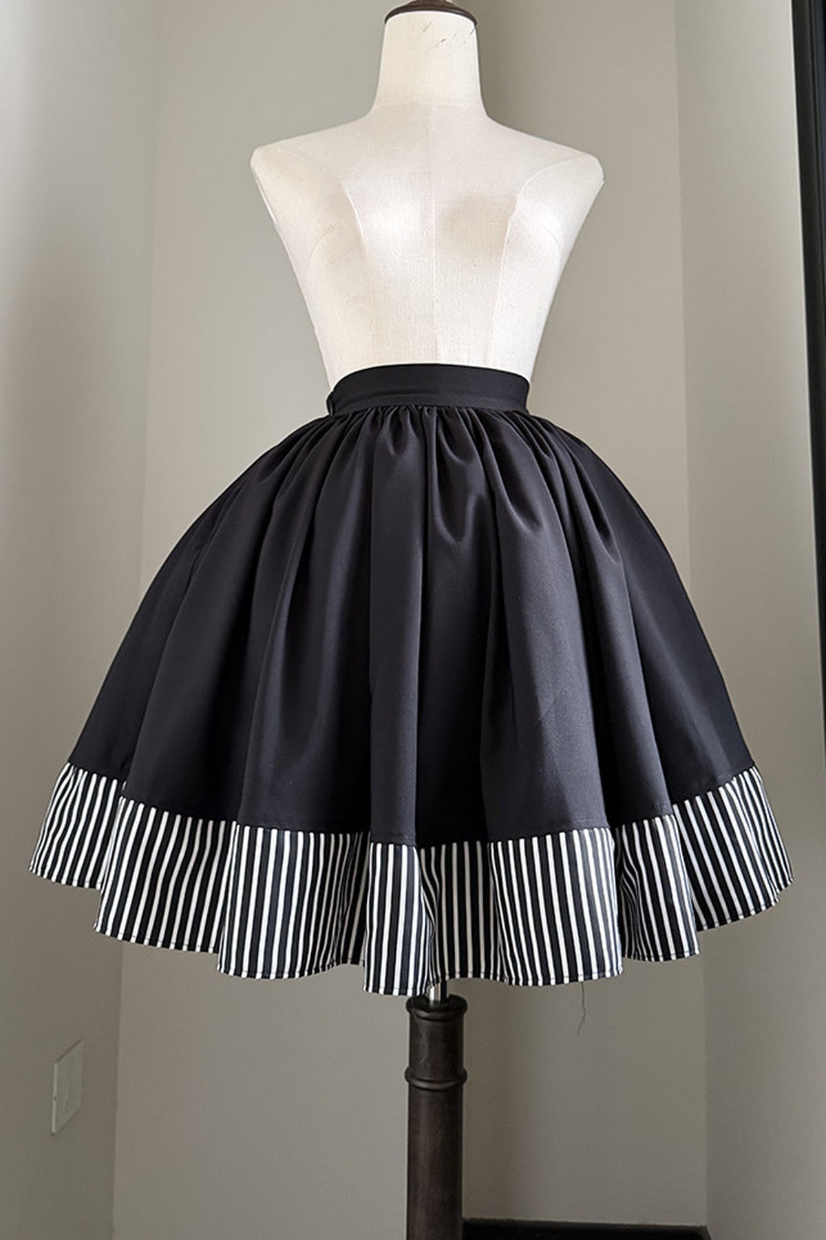 Gothic Striped Contrast Skirt