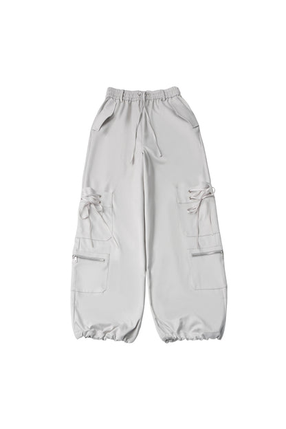 Strapped Wide-Leg Cargo Pants