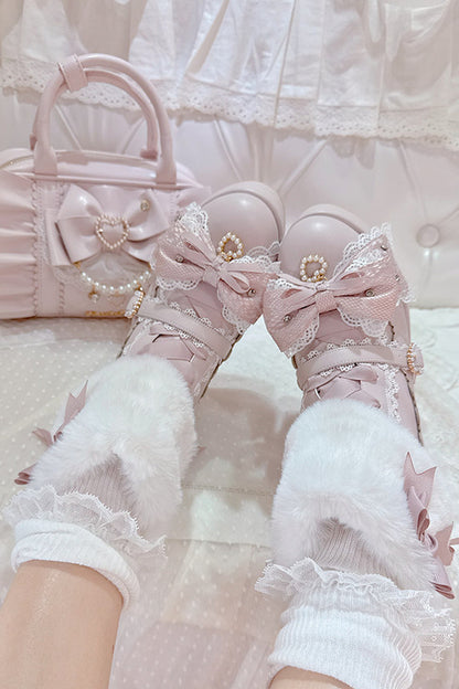 Bow Furry High-Heel Boots