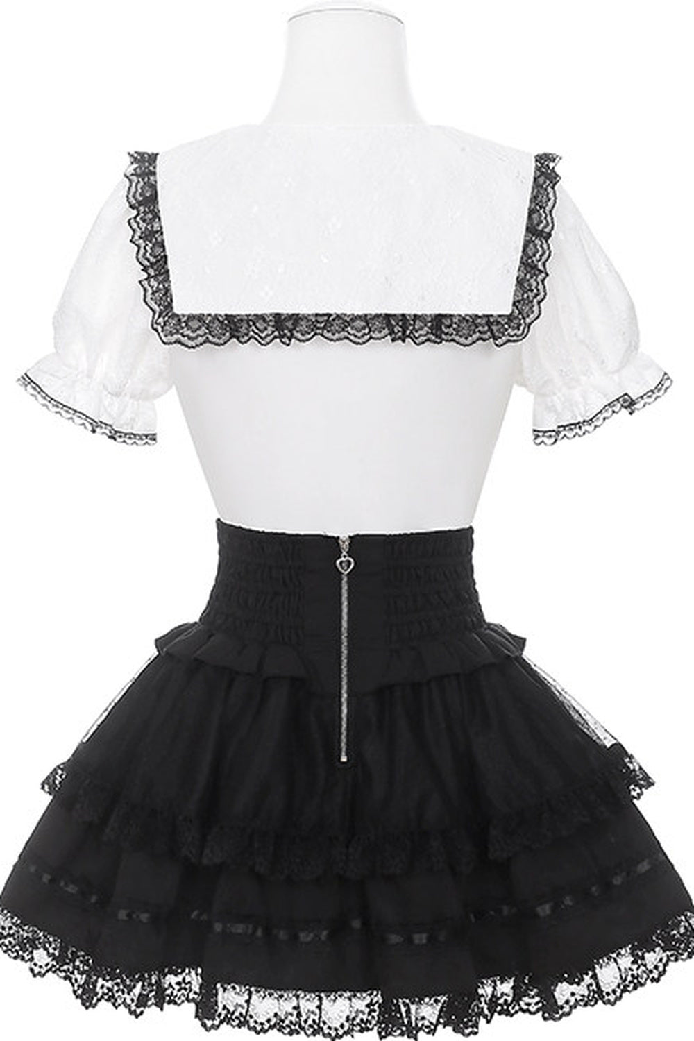 Lace Ribbon Sailor Jirai Kei Set