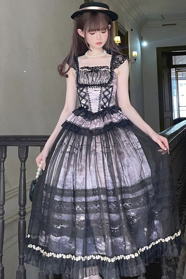 Misty Grape Garden Lolita Cami and Skirt Set-Up