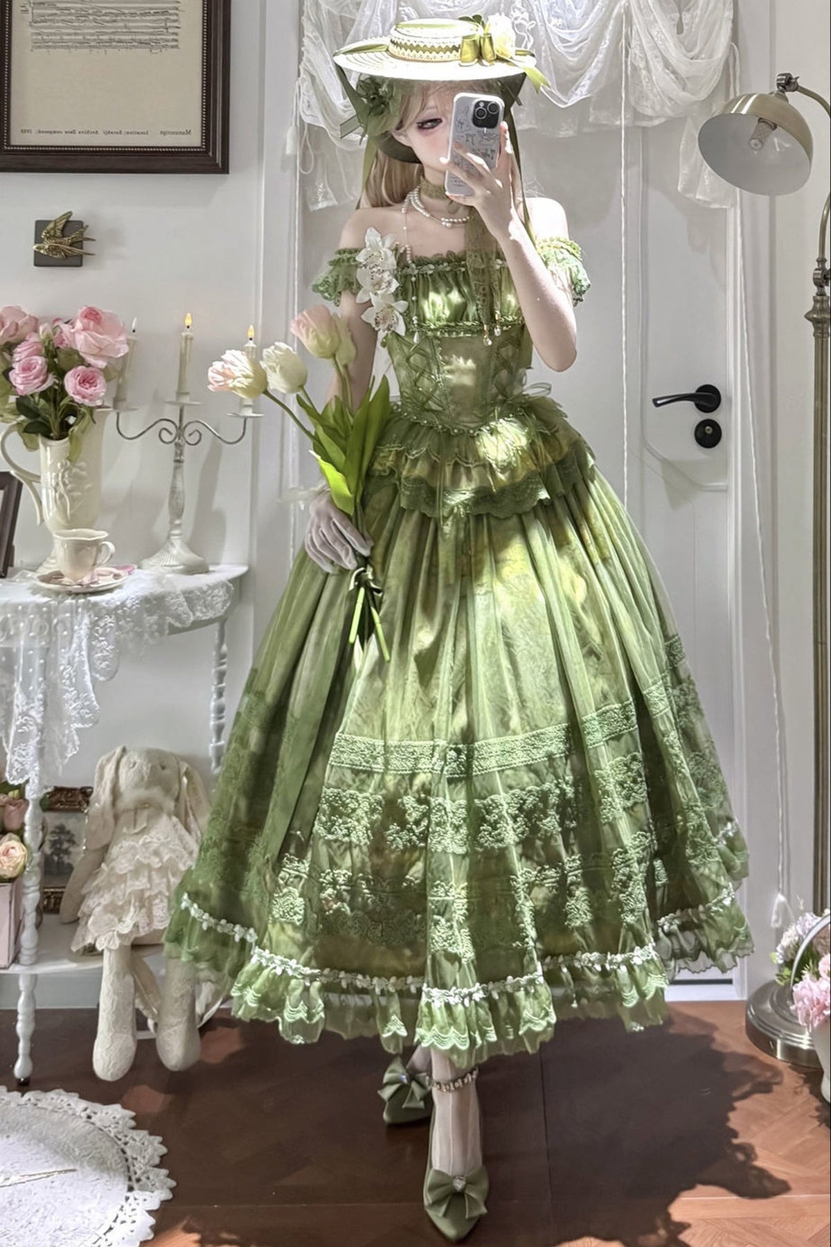 Misty Grape Garden Lolita Cami and Skirt Set-Up