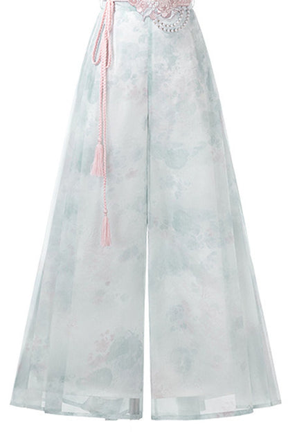 New Chinese Style Hanfu Top and Pants Set