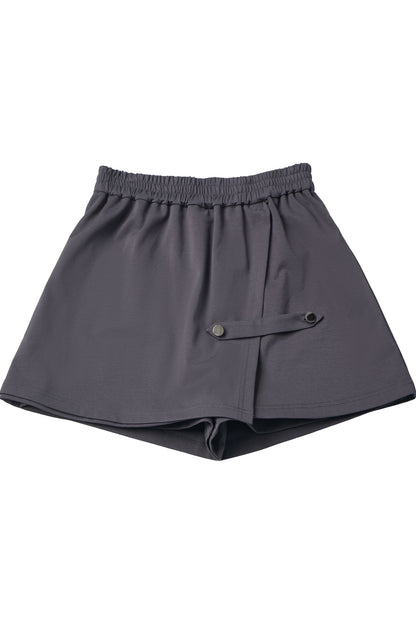 Black and Gray Stand-Up Collar Summer Short Skirt Set-Up