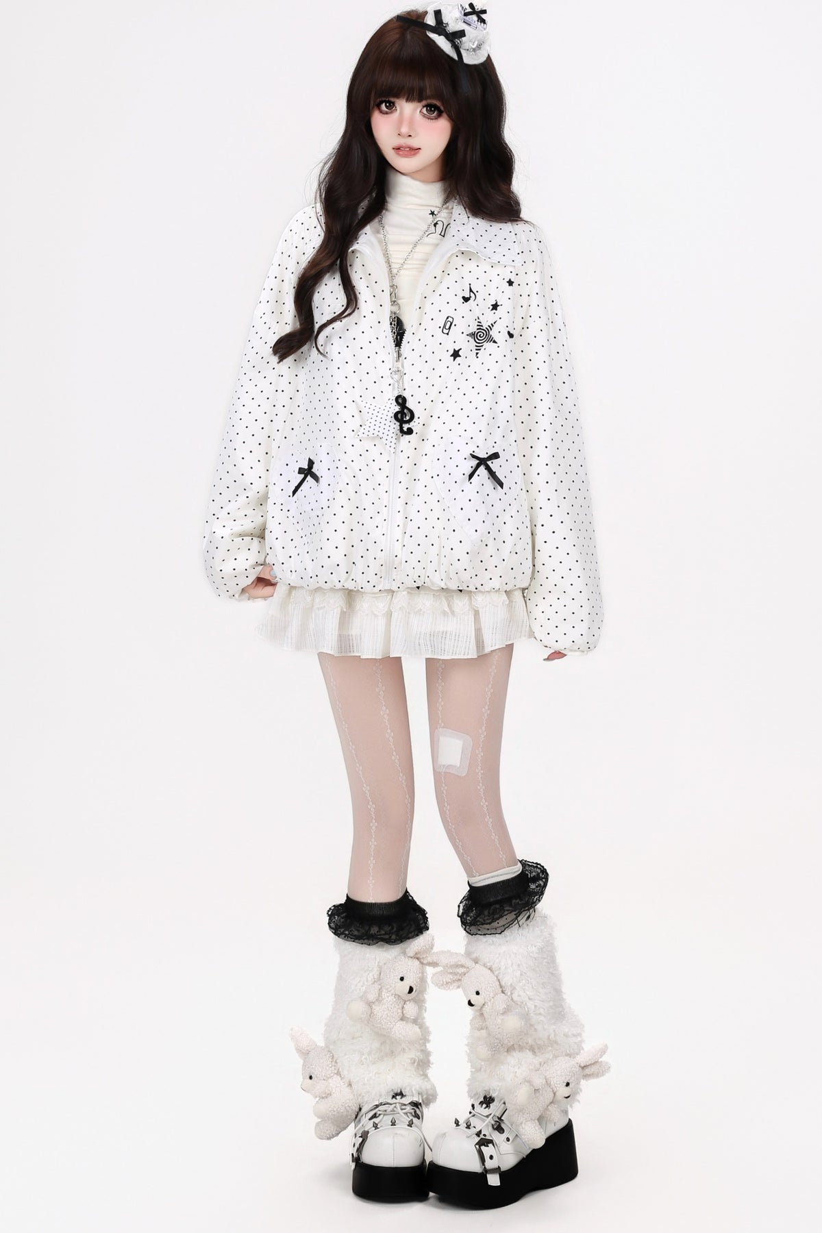 Reversible Polka Dot Lapel Jacket