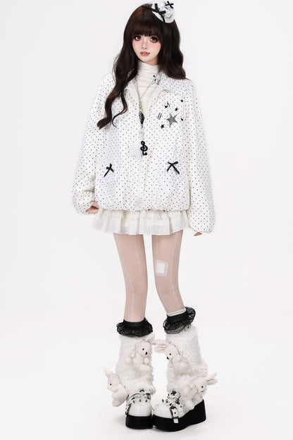Reversible Polka Dot Lapel Jacket