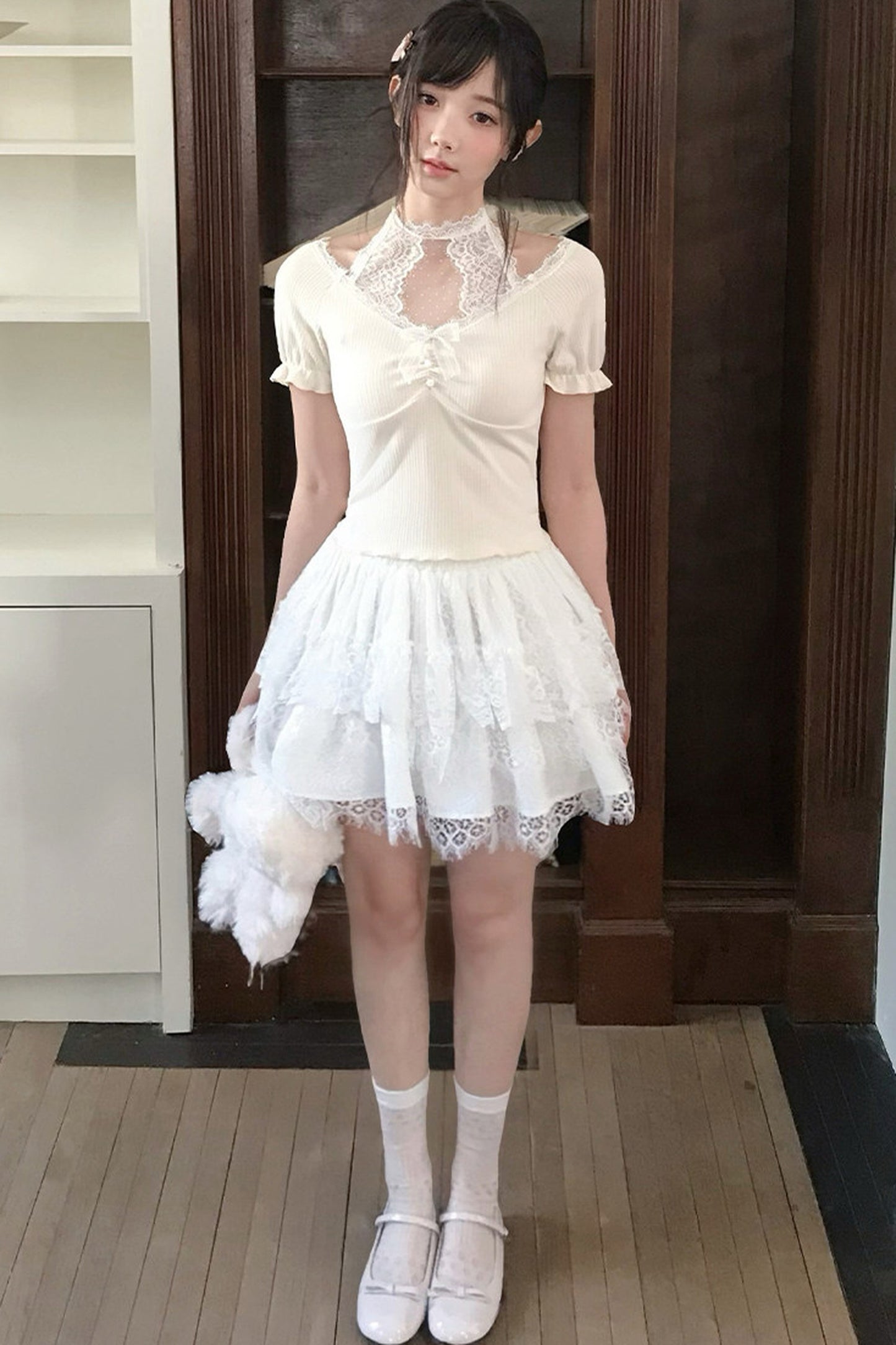 Dolly Lace Choker Top + Skirt