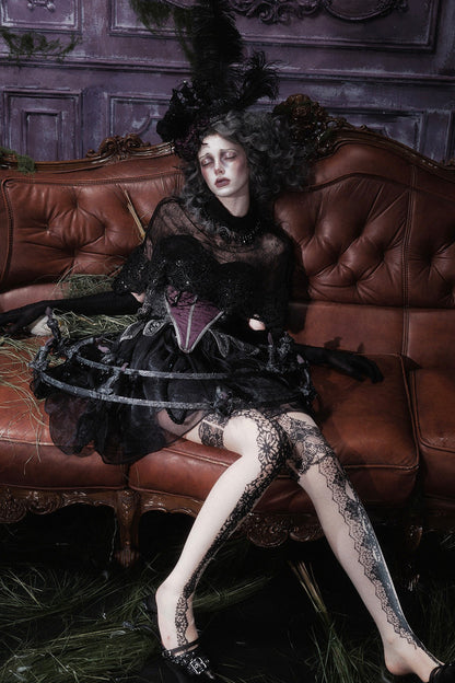Gothic Black Lace Cape