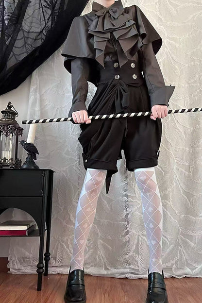 Gothic Long-Sleeved Shawl Shirt