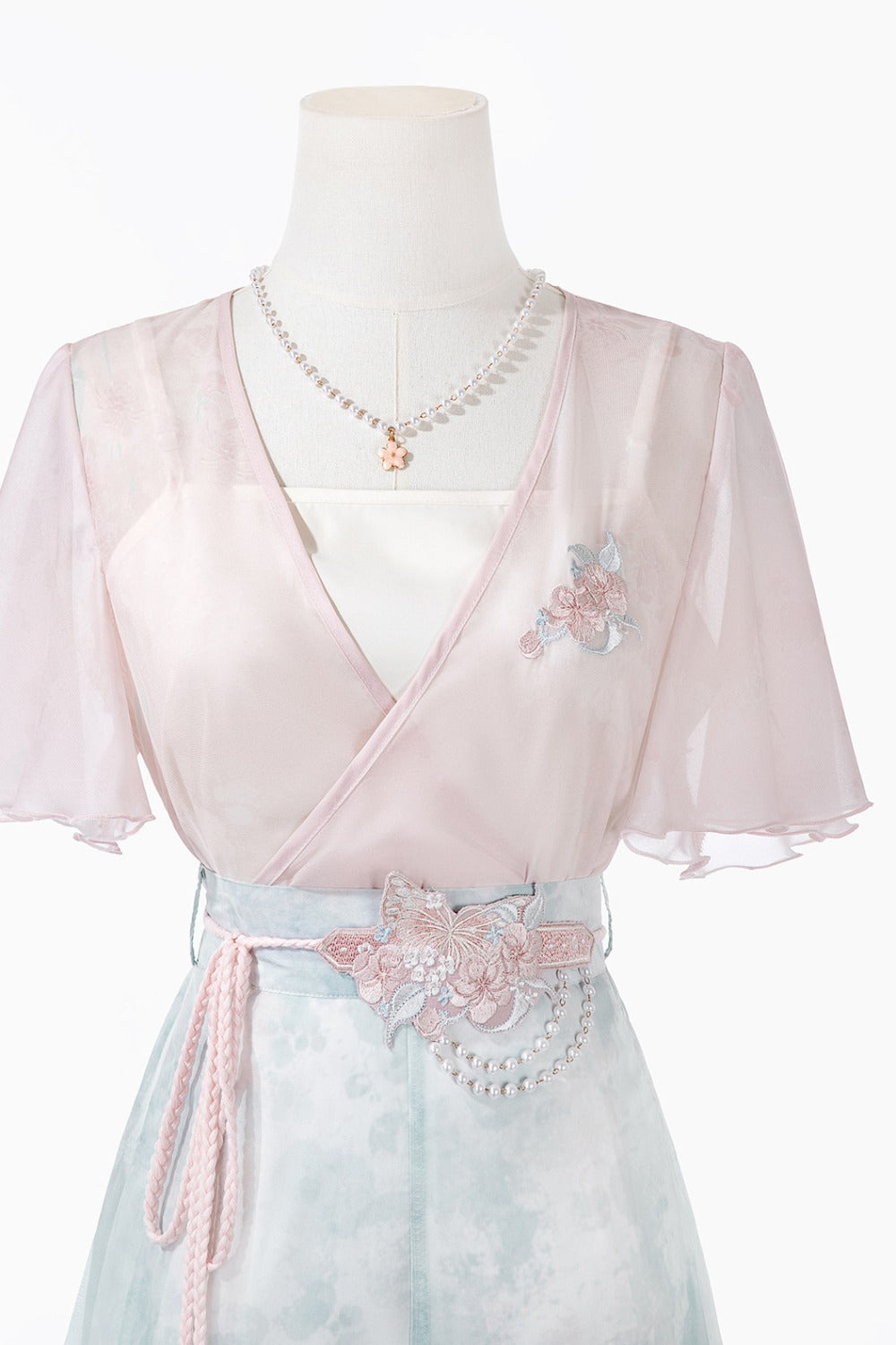 New Chinese Style Hanfu Top and Pants Set