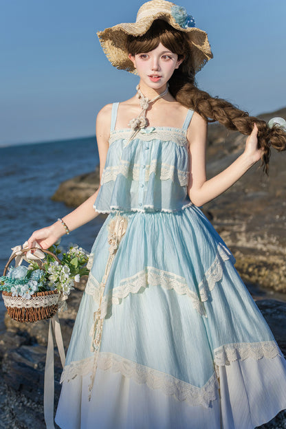 Twin Camisole And Irregular Hem Skirt Set-Up