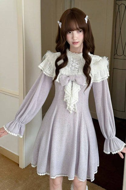 Robe en maille à épaules dénudées Wisteria