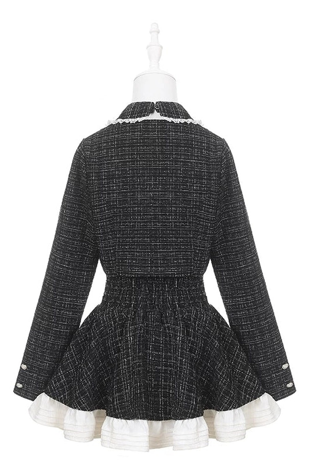 Long Sleeve Tweed And Short Skirt Set-Up