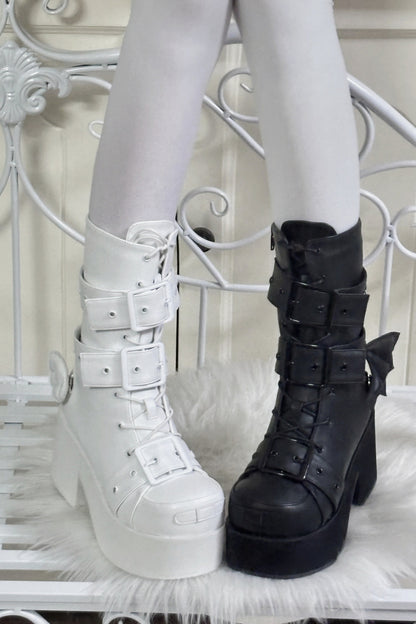 Twin Buckle Platform Boots
