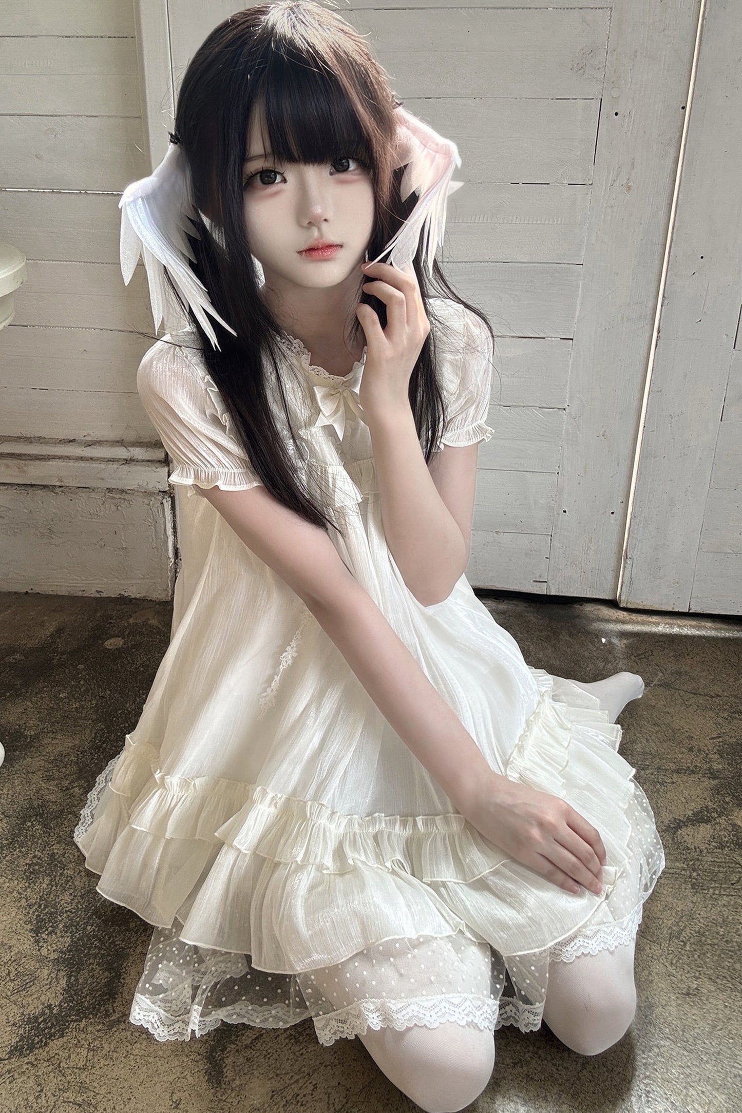 儚げ天使のレースドールワンピース