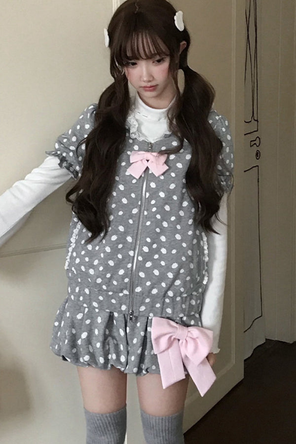 Strawberry Zip Hoodie and Shorts Set