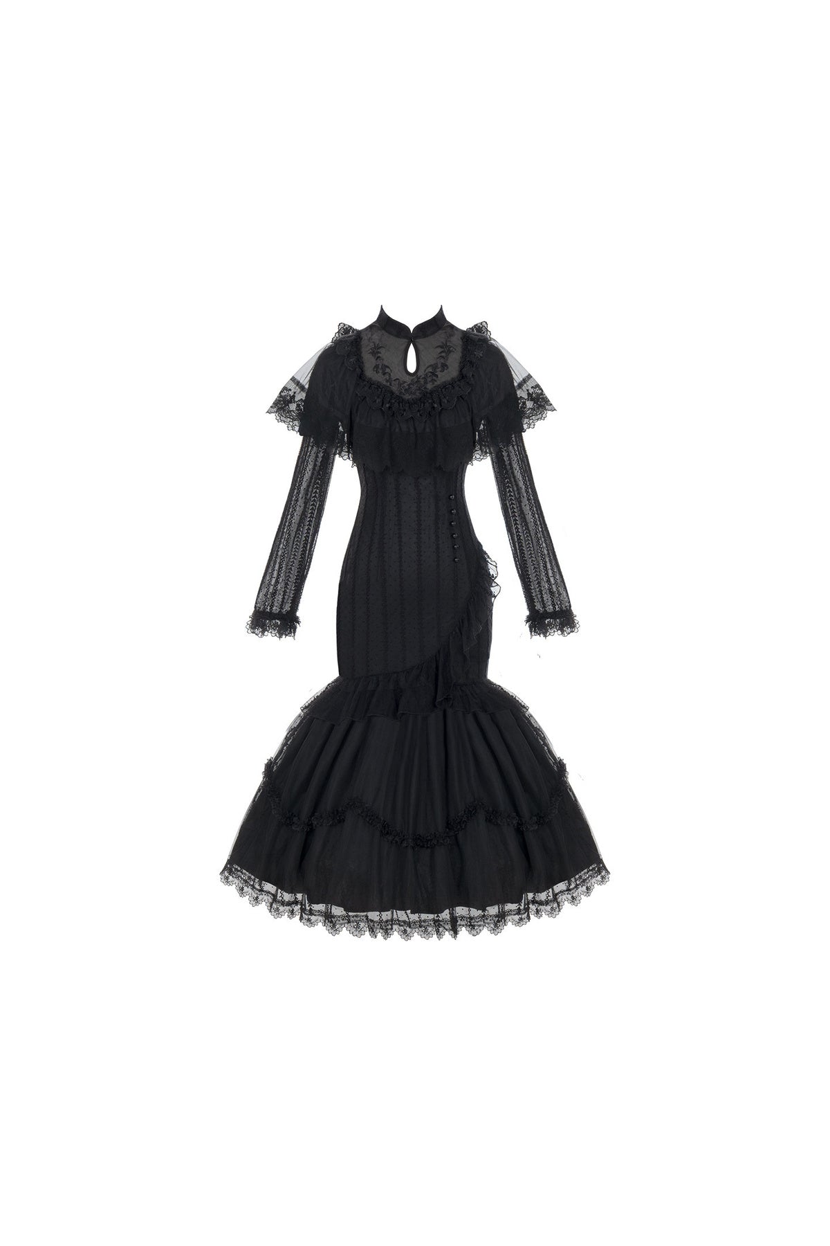 Embroidered Fishtail Qipao Dress