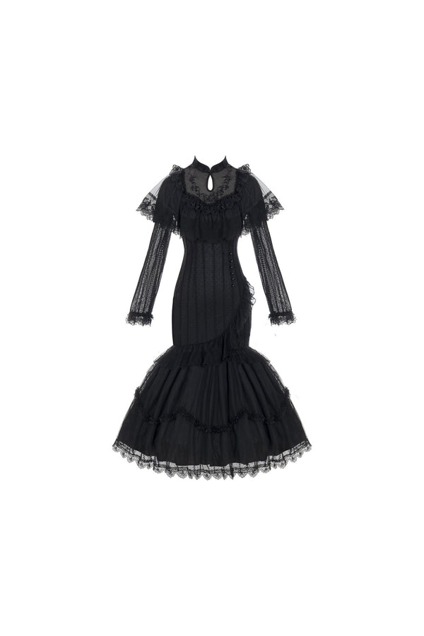 Embroidered Fishtail Qipao Dress